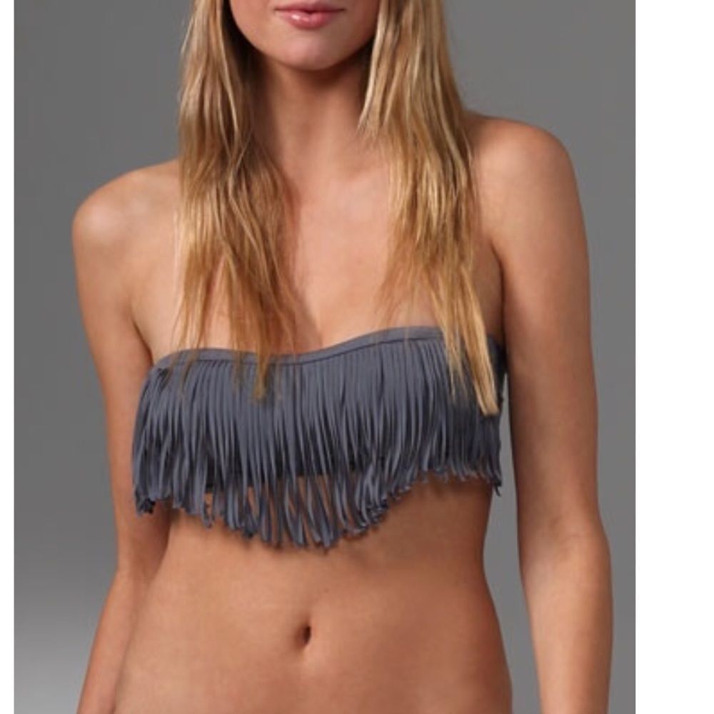 L Space Dolly Fringe Bandeau Bikini Top